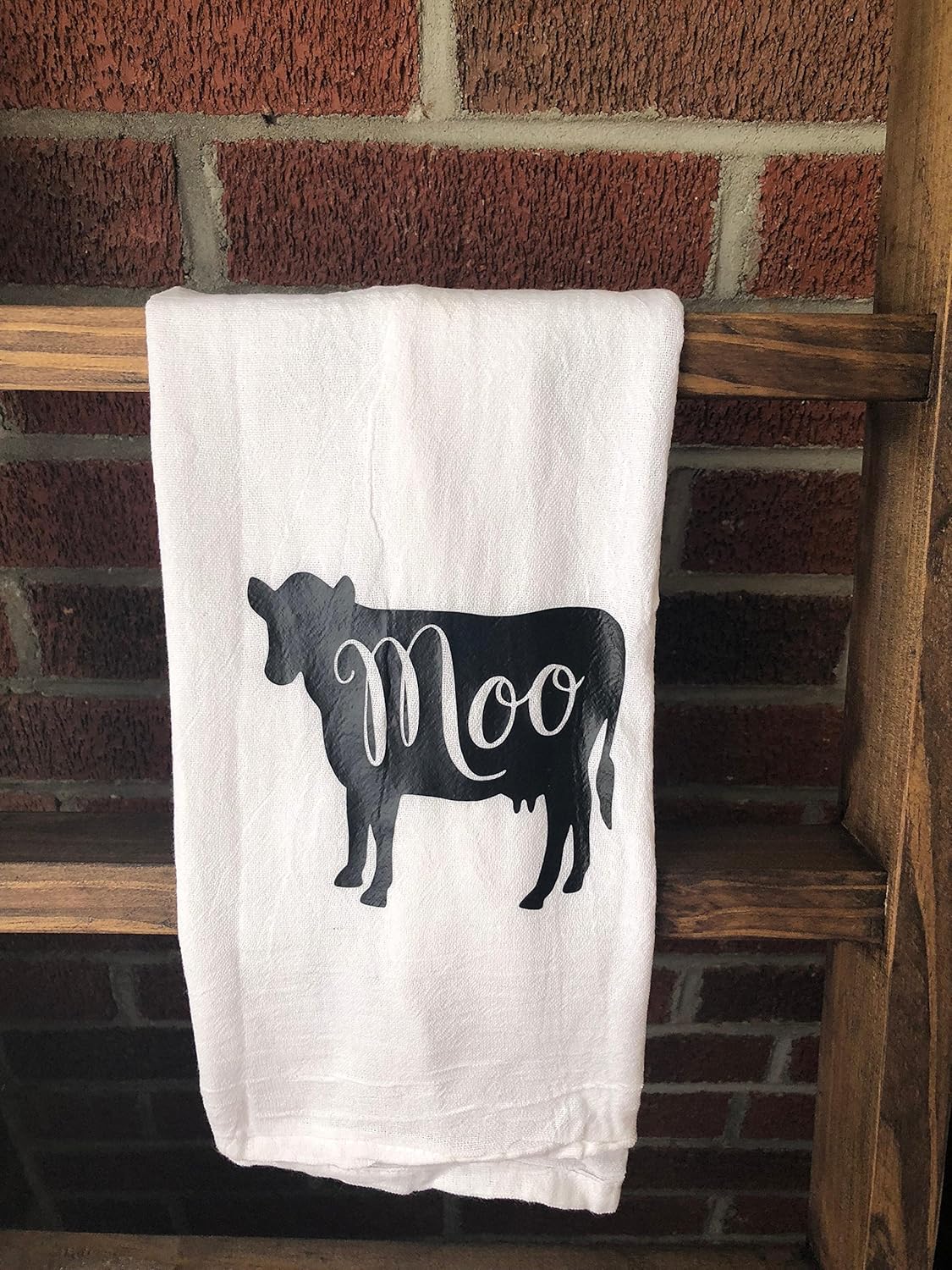 Amazon Com Moo Cow Kitchen Tea Towel Flour Sack Handmade