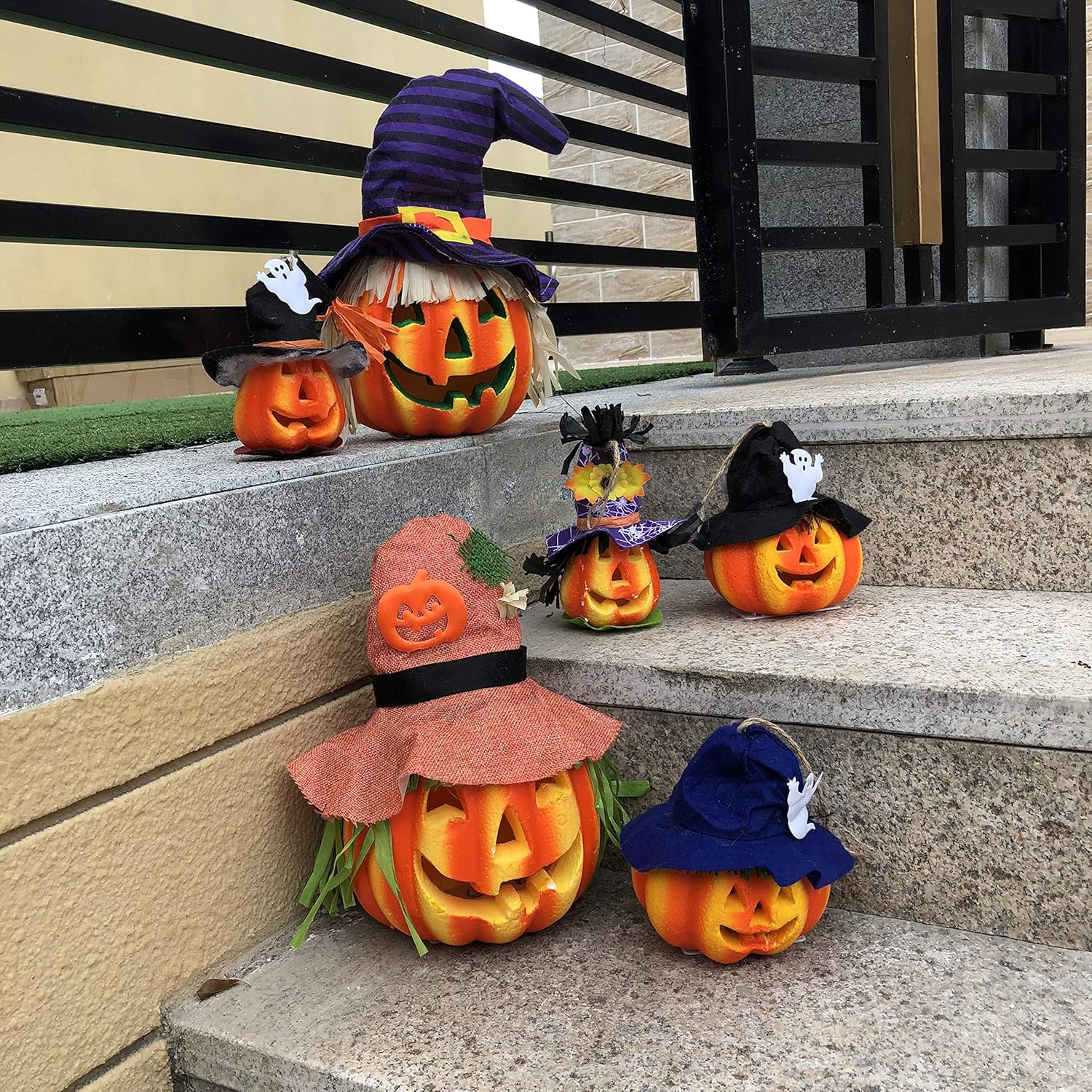Buy Set Of 6 Light Up Halloween Jack O Lantern Decorative Pumpkin