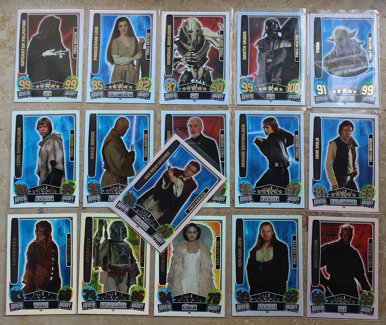 Star Wars Force Attax Wertvolle Karten
