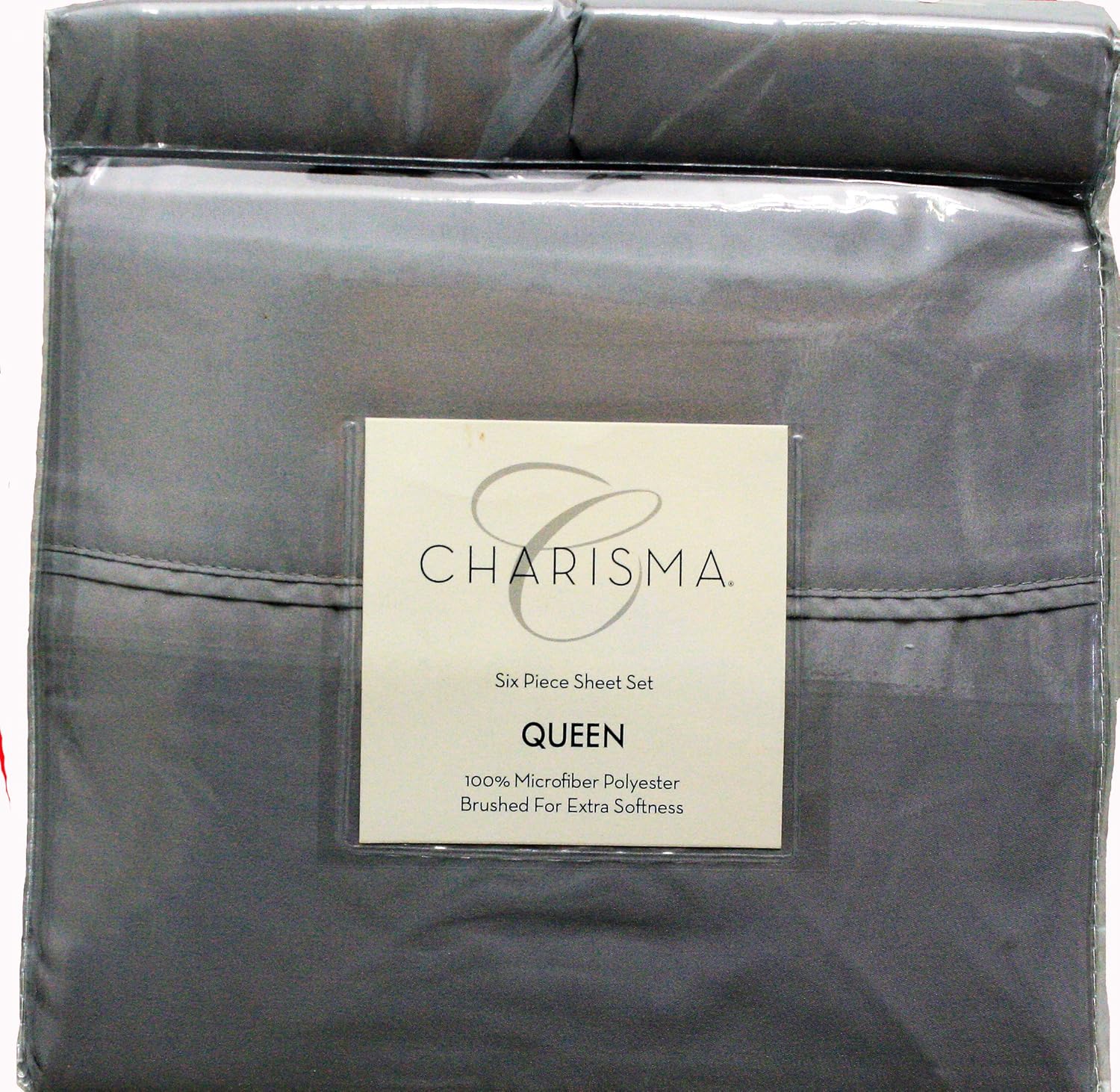 Buy Charisma 6 Piece Queen Microfiber Grey Pillows And Bed
