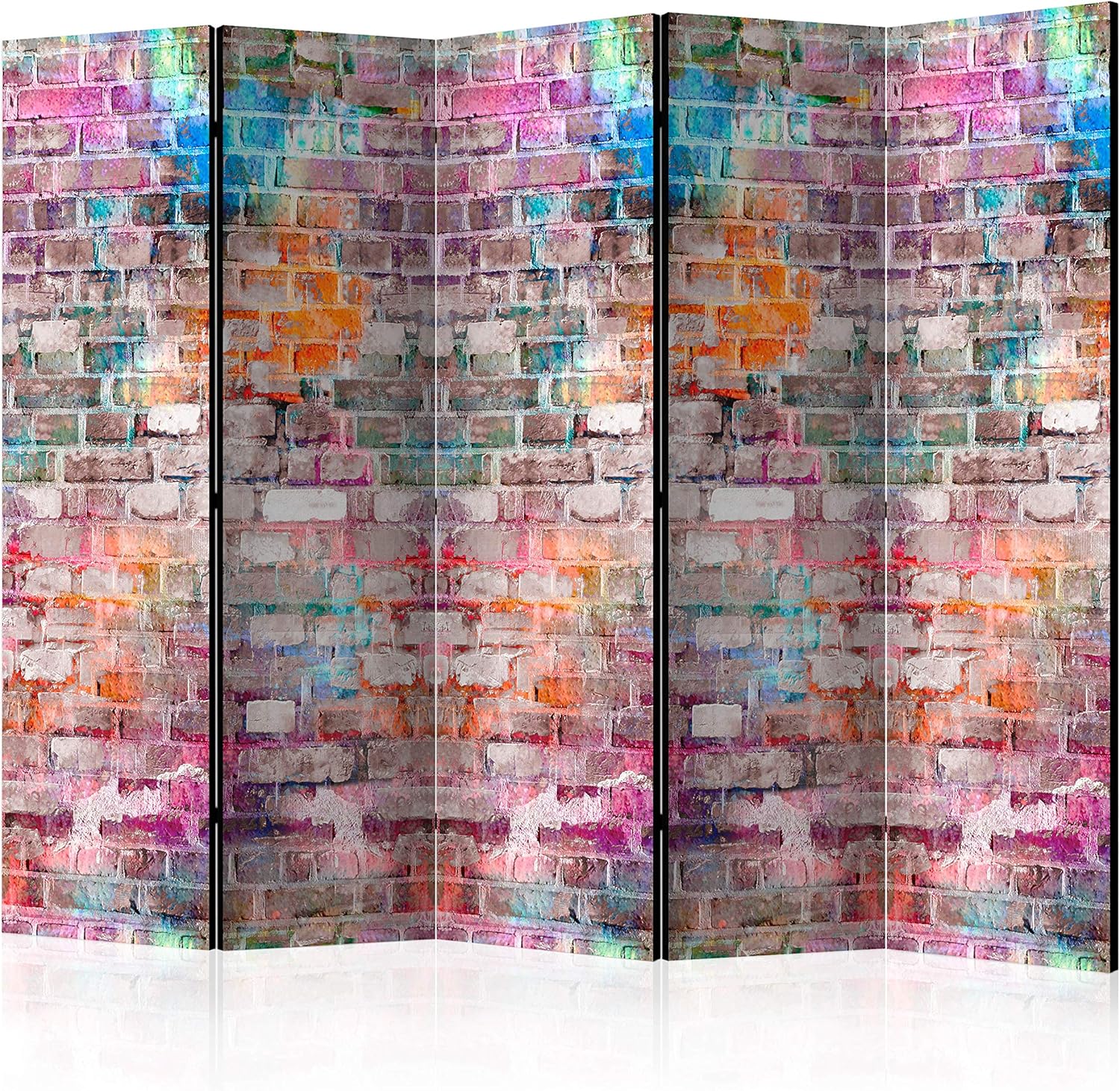 murando Decorative Room Divider Brick colorful 225x172 cm/88.58"x67.72