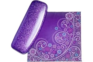 SPUNKYsoul Eye Glasses Case Girl Sparkle Smooth Glitter Hard Shell Eyeglass for Women
