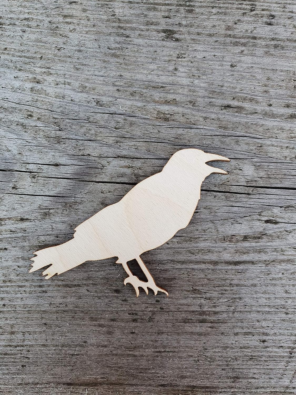 Unfinished wood shapes Crow shape, Bird cutout, Raven cut outs Handmade