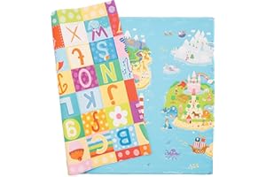 Baby Care Play Mat (Large, Playful - Magical Island) 82'' x 55'' Original One-Piece Reversible Rollable Waterproof Play Mat for Infants, Babies, Toddler, and Kids
