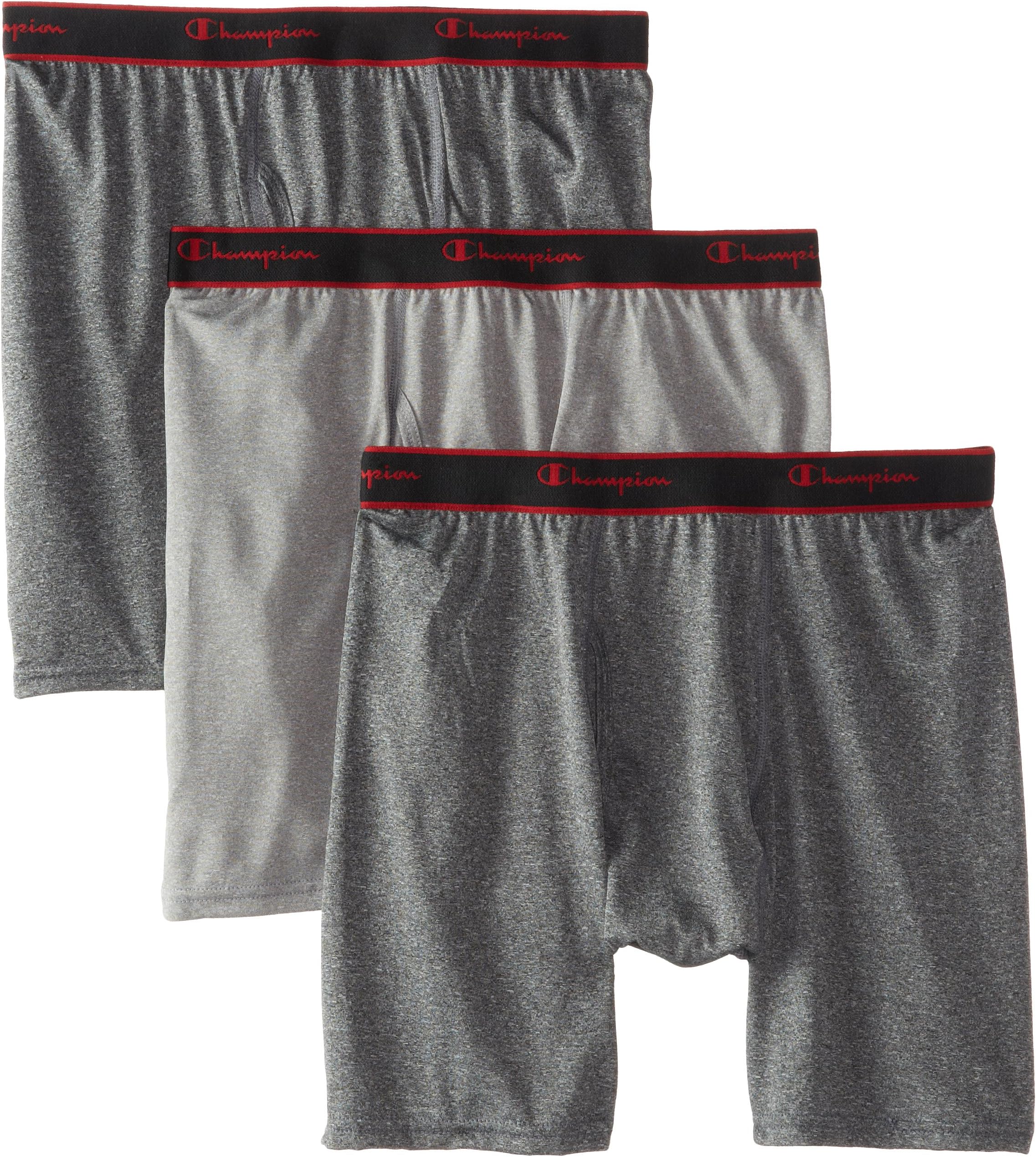 Champion Men's 3-Pack Active Performance Regular Leg Boxer Briefs