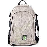 DIME BAGS Backpack For Travel, Durable Hempster Material, 9 Storage Compartments & 2 Side Bottle Pockets, Fits 17” Laptop, Adjustable Padded Straps, Hidden Internal Pocket (Sand)