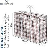 DECO EXPRESS Laundry Bags XXL 107L Pack of 8 Durable Zip Storage Bags view 3