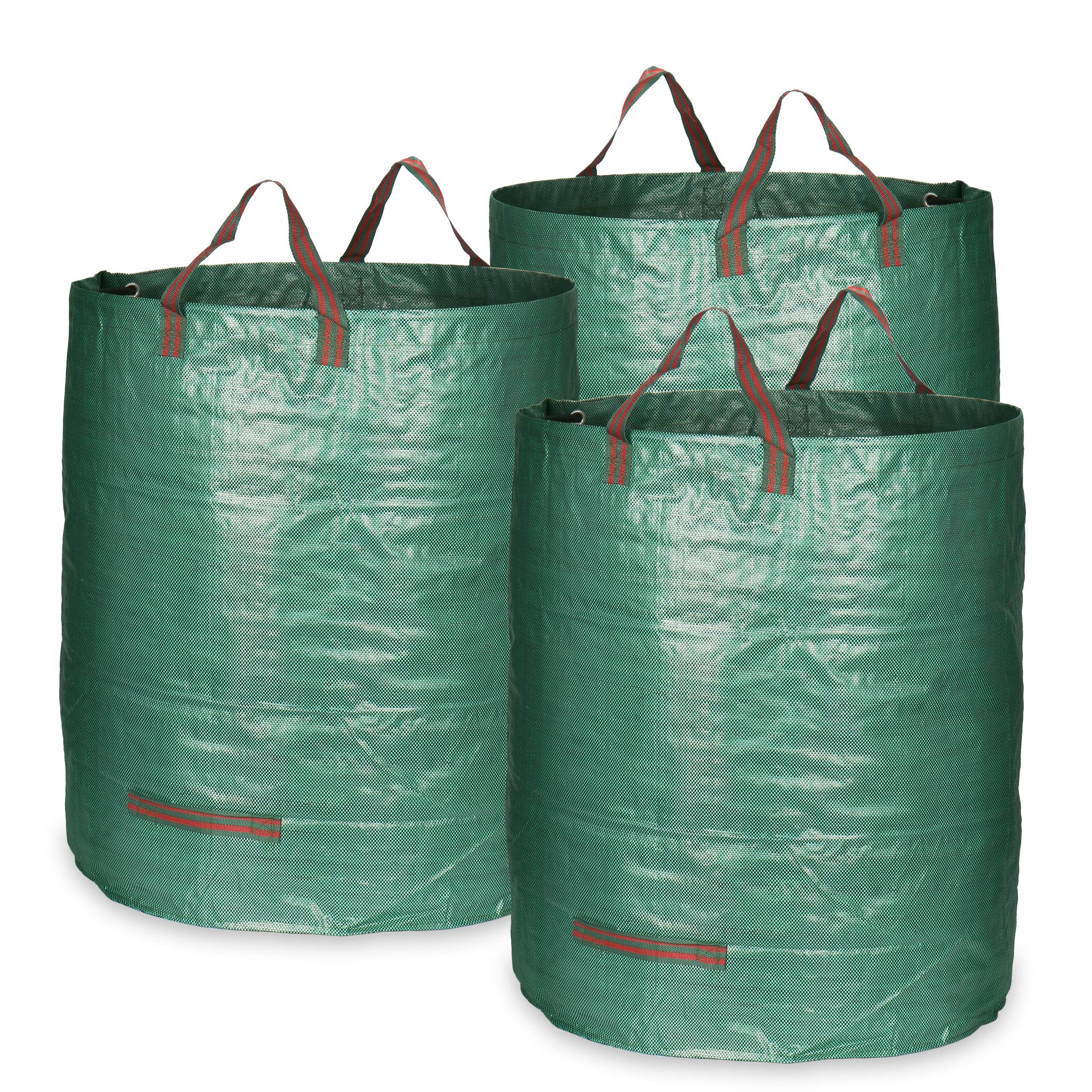 COM-FOUR® 3x garden waste bags L - foldable garden bag with carrying handles - tear-resistant folding bin for leaves, green waste and garden waste (272L - 3 pieces)