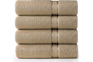 COTTON CRAFT Ultra Soft Oversized Bath Towels - 4 Pack Extra Large Bath Towel Set - 30x54 - Absorbent Everyday Luxury Hotel Spa Gym Shower Beach Pool Camp Travel Dorm - 100% Cotton 580 GSM - Linen