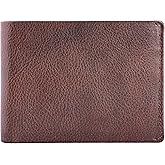 DiLoro RFID Slim Leather Travel Wallet for Men Bifold Top Flip 2 ID Windows (Gemini Brown)