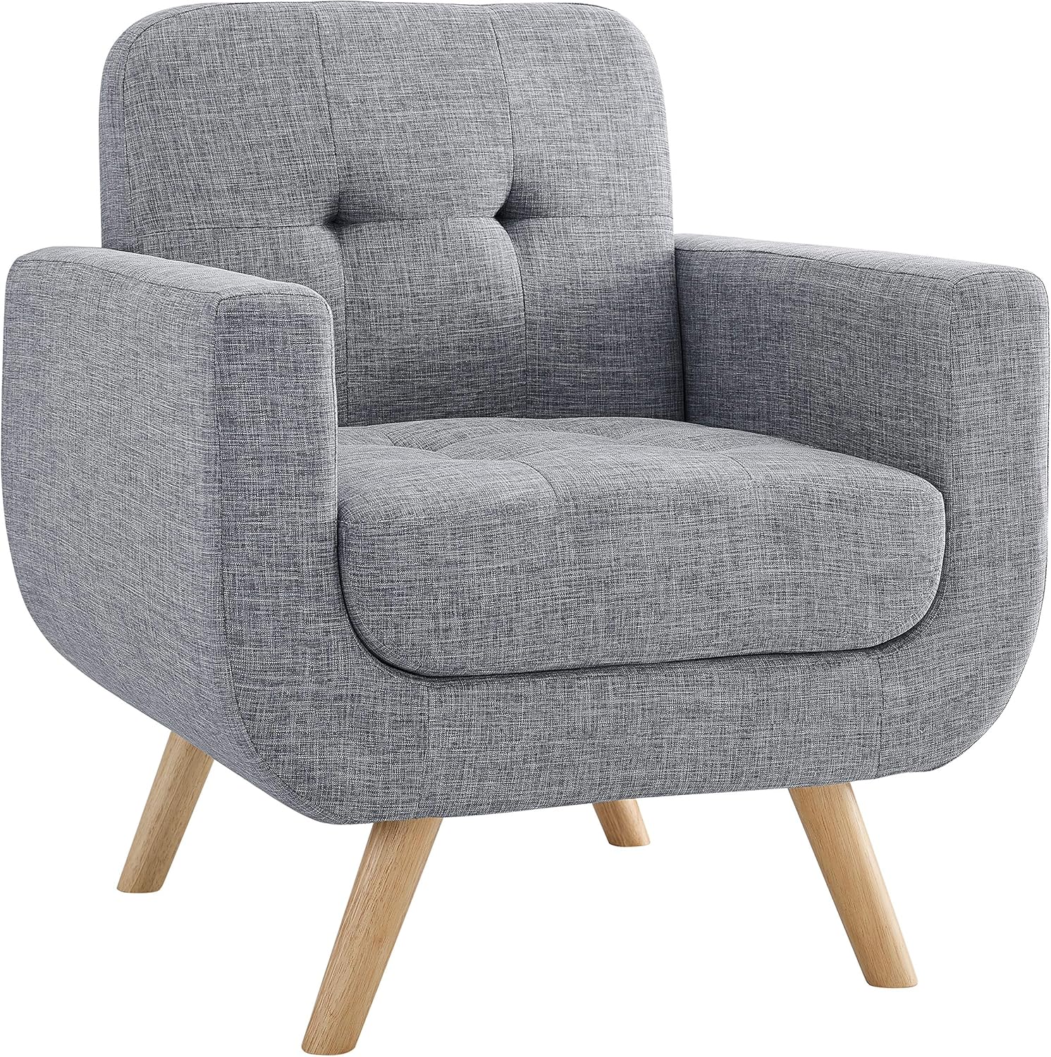 Millbury Home Elena Modern Fabric Contemporaty Armchair Singer Sofa for Living Room Furniture, Gray: Furniture & Decor