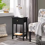Yaheetech Black Bedside Tables 2pc Nightstand 30x40x61cm with Drawer view 2