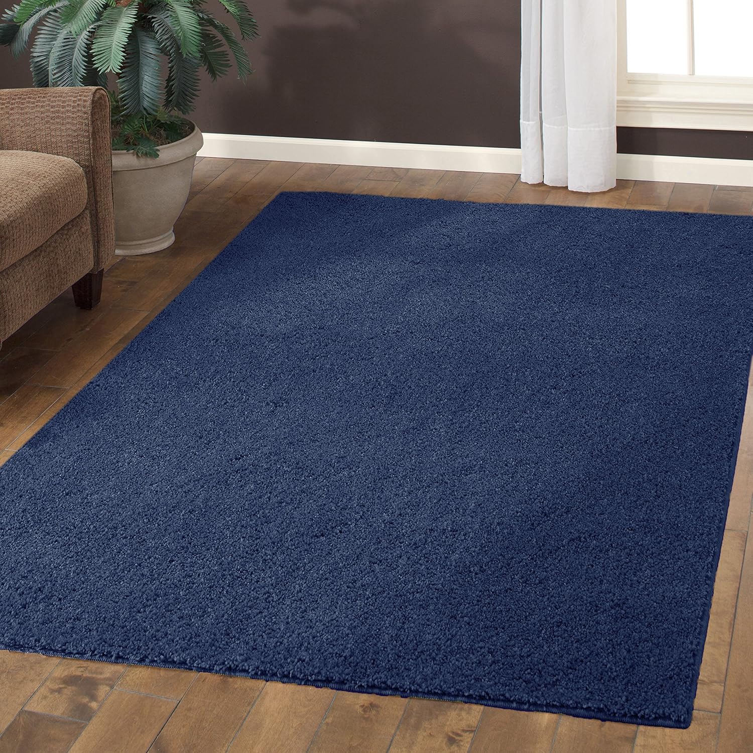 Area Rugs, Maples Rugs [Made in USA][Catriona] 7' x 10' Non Slip Padded Large Rug for Living Room, Bedroom, and Dining Room - Navy Blue