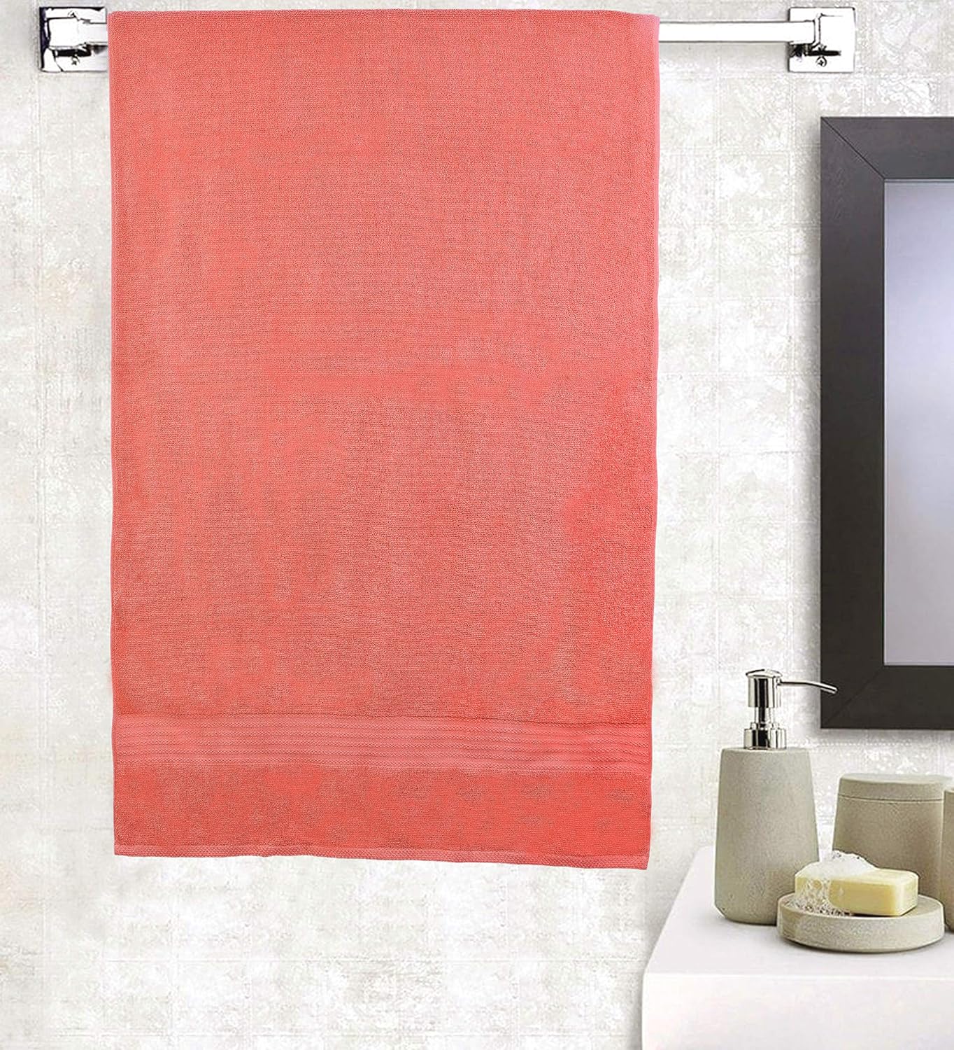 Glamburg Premium Cotton Oversized 2 Pack Bath Sheet 35x70 - 100% Pure Cotton - Ideal for Everyday use - Ultra Soft & Highly Absorbent - Machine Washable - Coral Living: Kitchen & Dining