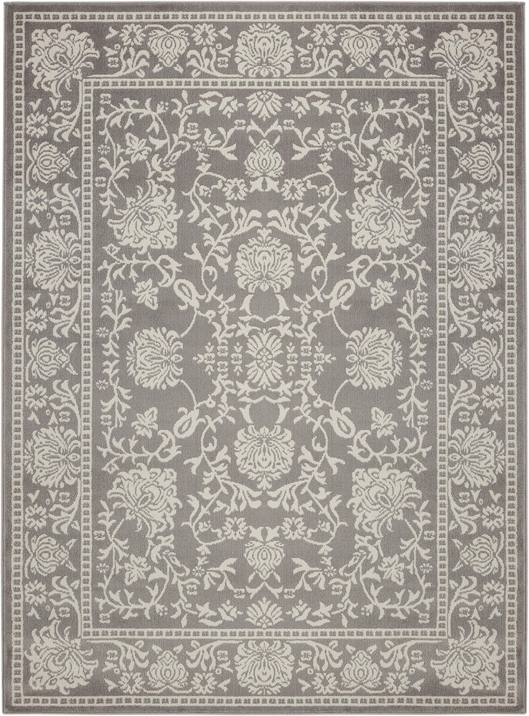Diagona Mahal Area Rug, 63" W x 83" L, Gray/Ivory