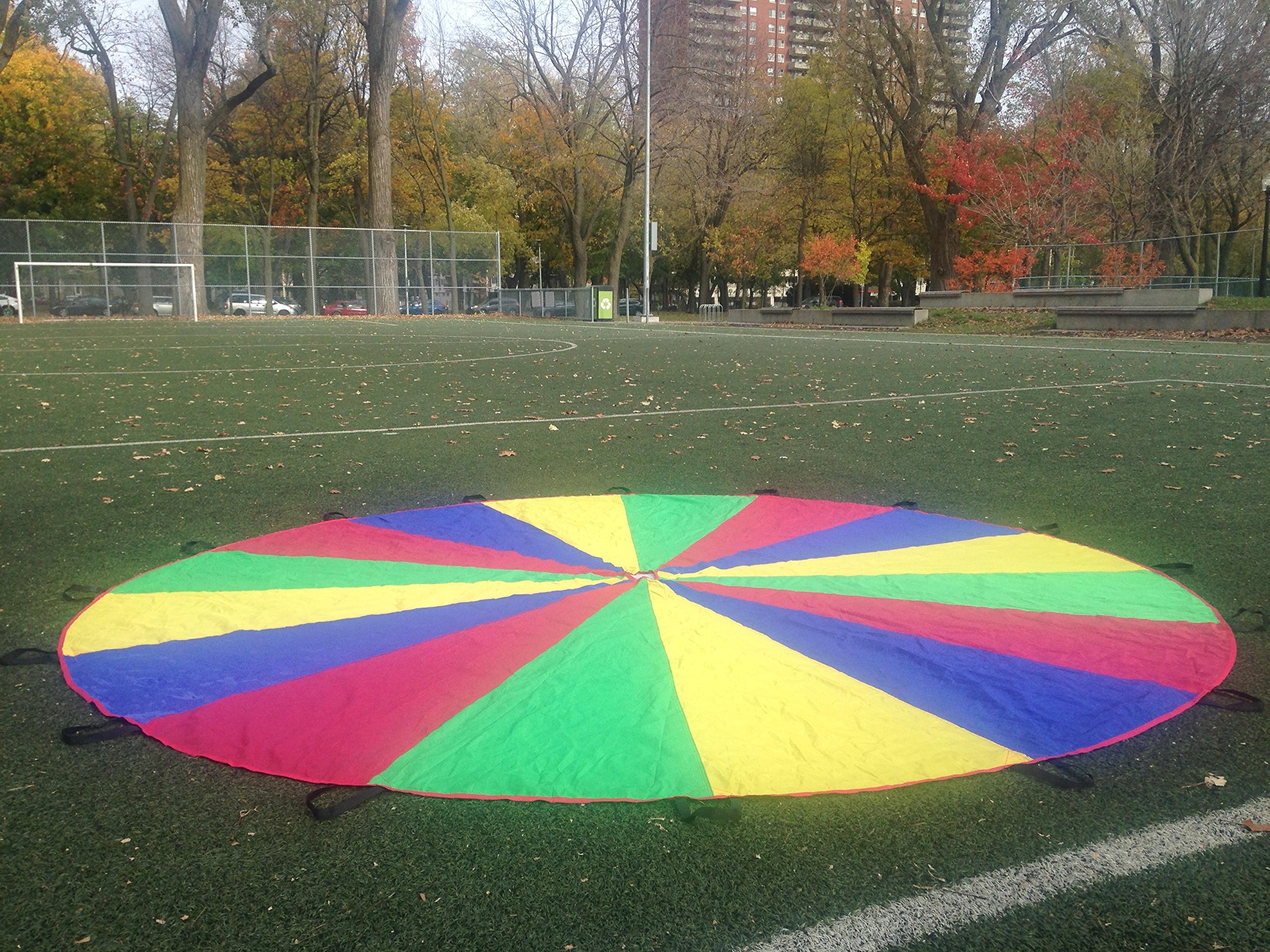 A&M Pro Giant Kid’s Play Parachute Canopy with 16 Handles (12 Feet