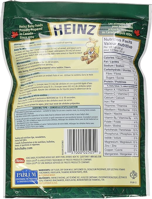 heinz baby oatmeal cereal