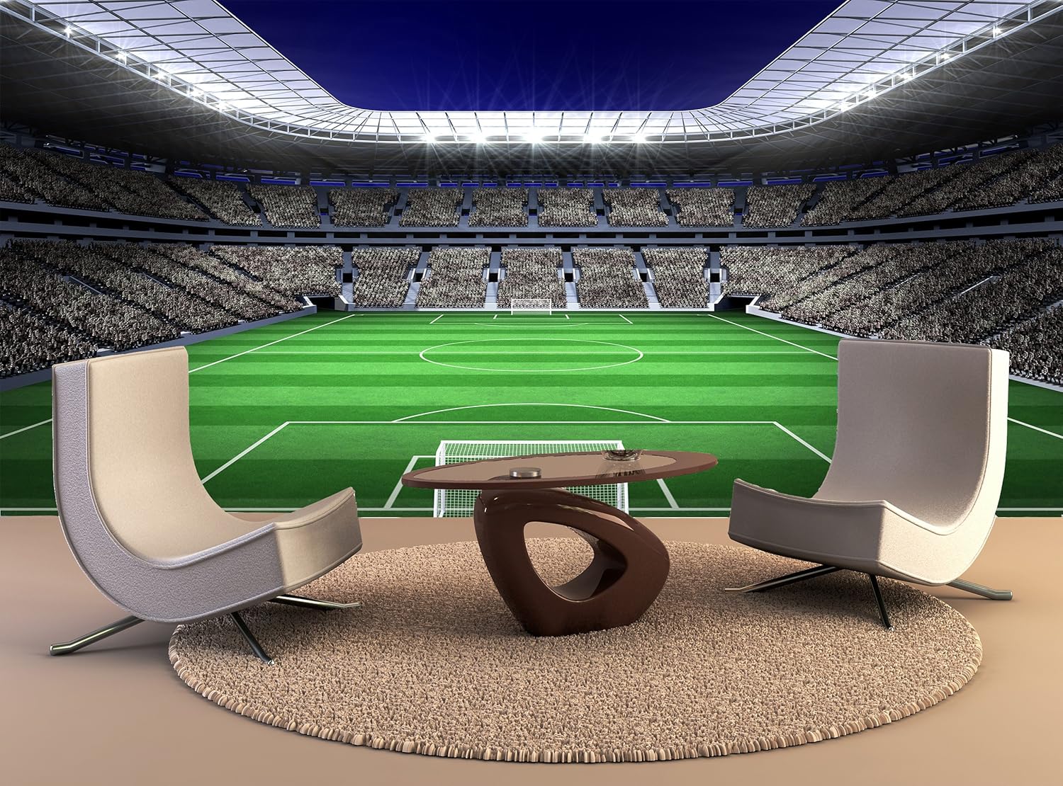 Wallpaper Mural Large Football Stadium with Lights Wall Art