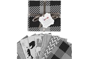 Soimoi Lumberjack Print Precut 5-inch Cotton Fabric Quilting Squares Charm Pack DIY Patchwork Sewing Craft