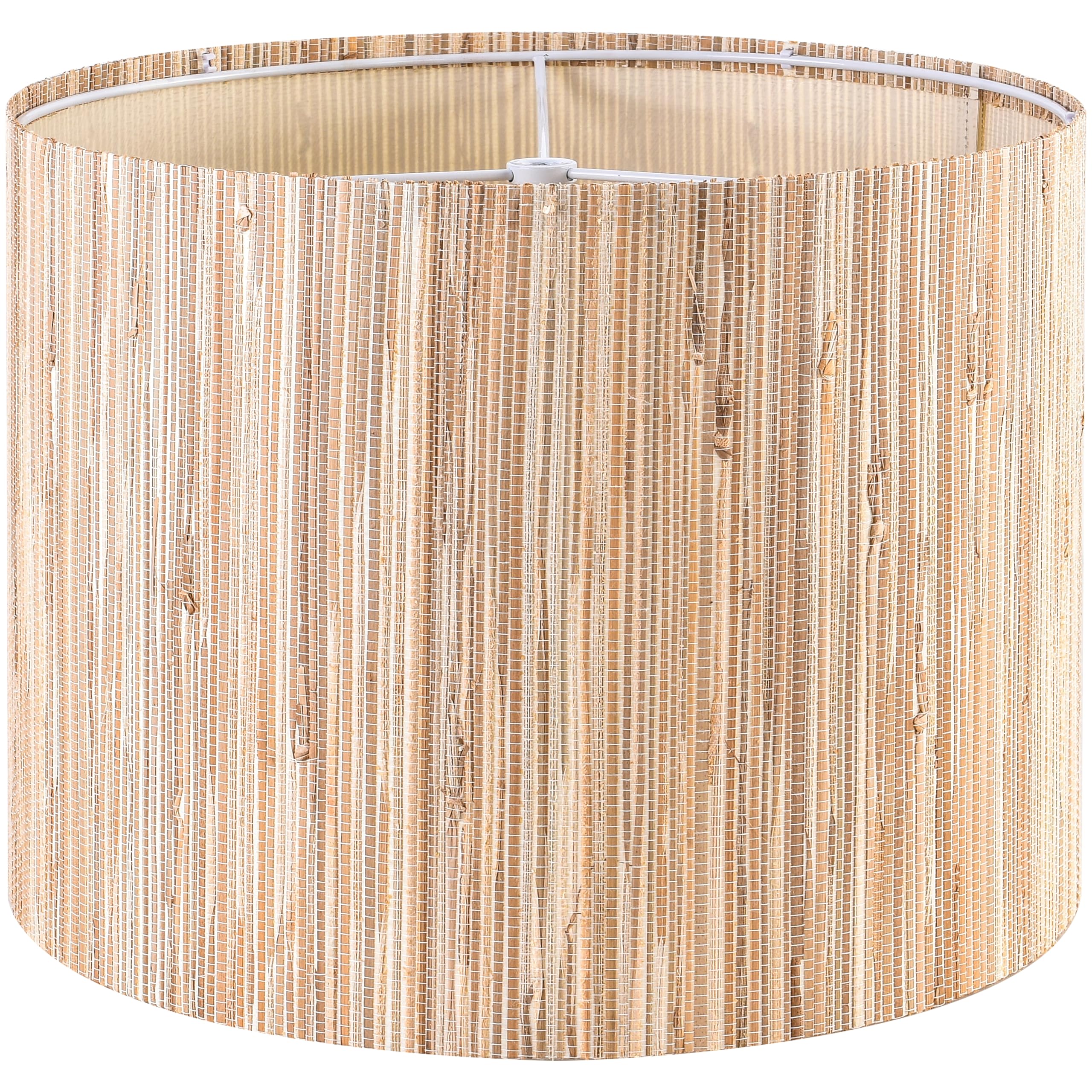 Photo 1 of GOSO 13" Straw Boho Lamp Shade for Table Lamps Floor Lamp,Medium Yellow Lampshades Replacement-13" Top x 13" Bottom x 10" High?Spider) Drum Lamp Shades Modern for Living Room,Assembly Required