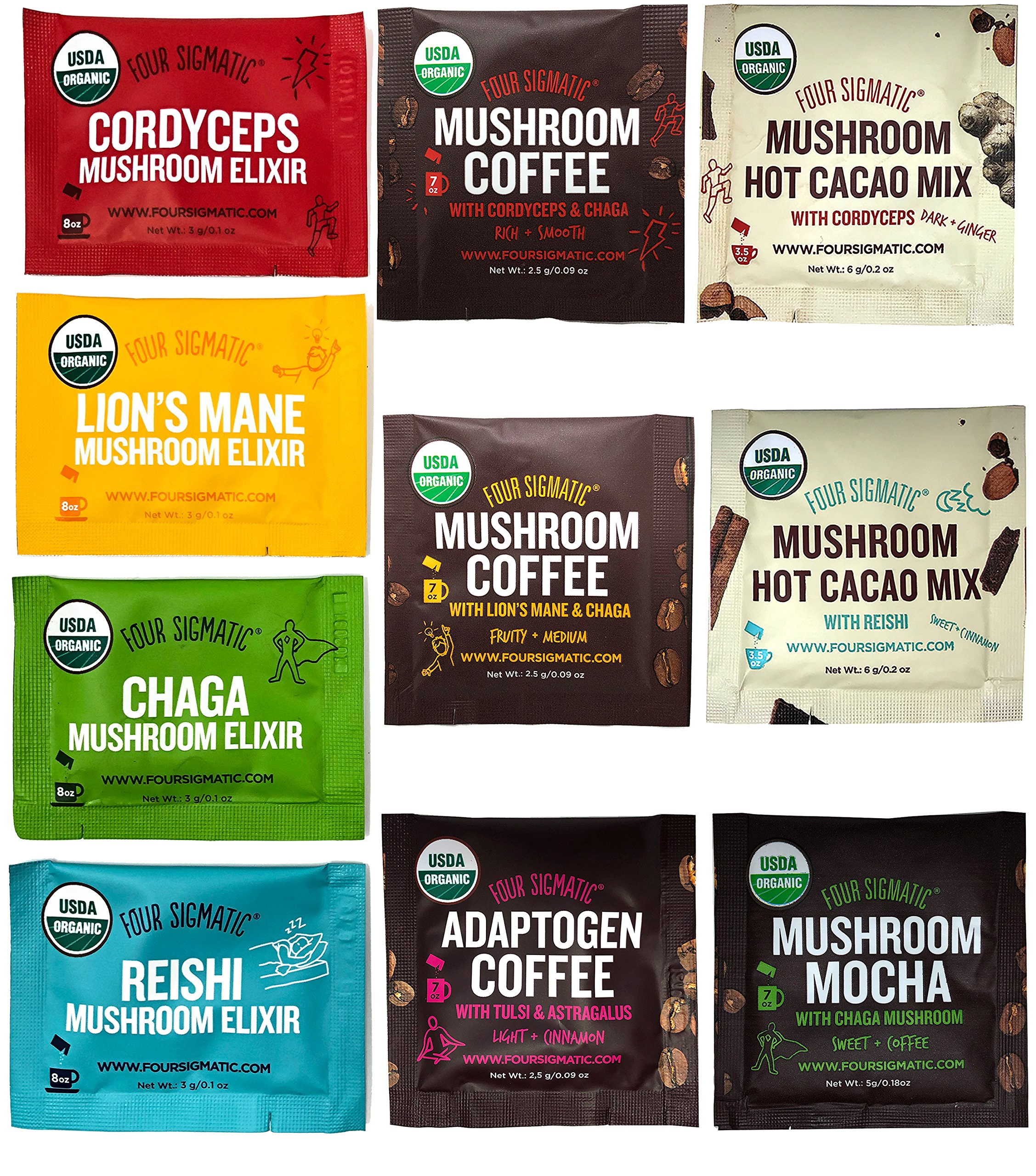 Four Sigmatic Mushroom Coffees, Elixirs and Cacaos Ultimate Sampler
