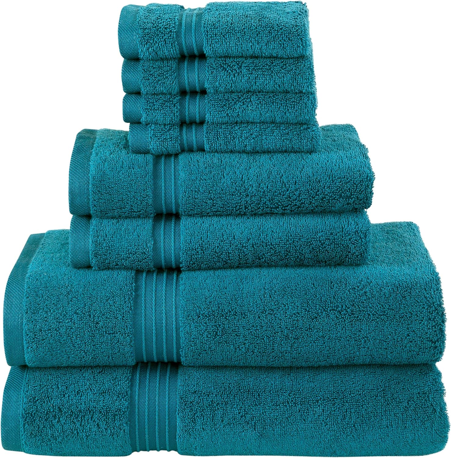 Bliss Casa 8 Piece Bath Towels Set Premium Quality Highly Absorbent Combed Cotton Luxury Towels Includes 2 Bath Towels, 2 Hand Towels and 4 Washcloths (Navy): Home & Kitchen