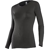 ColdPruf Women's Basic Active Wear Crew Top, Black, Small