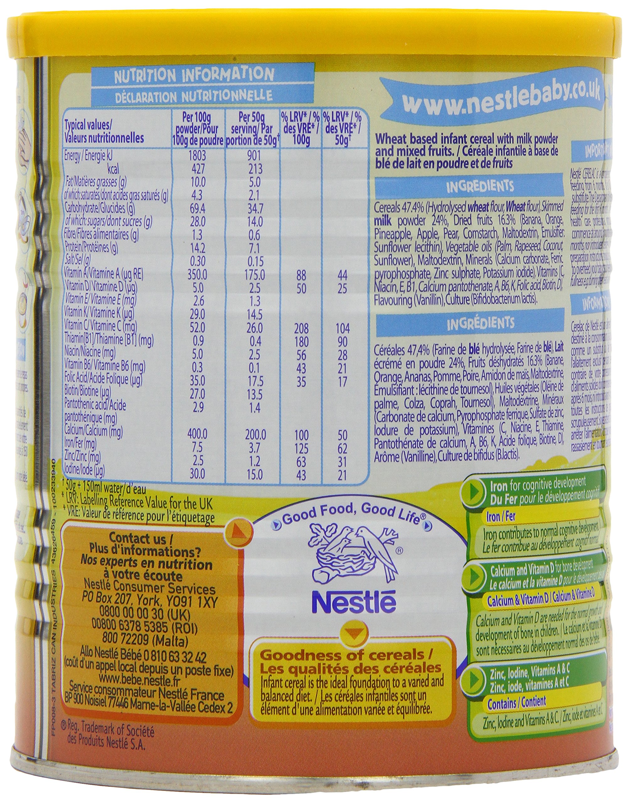 Nestle Cerelac Stage 3 From 8 Months Mixed Fruits and Wheat with Milk