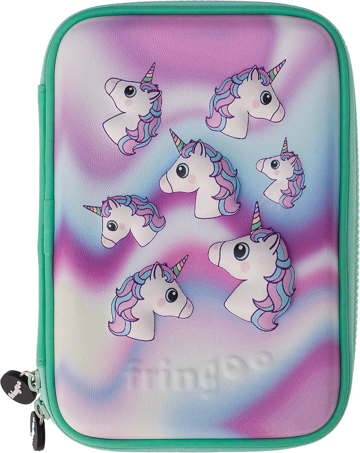 Fringoo® Kids Large Pencil Case, Hardtop Multi-Compartment Stationery Organizer with Double Zipper, Durable Embossed Cover