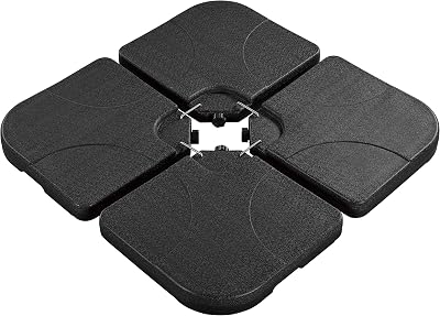 Yaheetech 4Pcs Square Umbrella Stand Cantilever Base Black 60L Water 200lb Sand