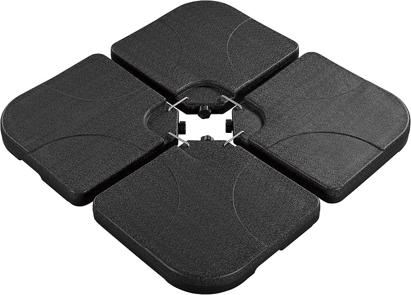 Yaheetech 4Pcs Square Umbrella Stand Cantilever Base Black 60L Water 200lb Sand