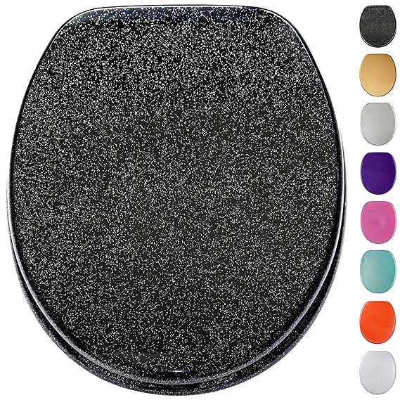 Glitzer WC Sitz mit Absenkautomatik, viele schöne glitzer WC Sitze zur Auswahl, hochwertige und stabile Qualität aus Holz (Gl