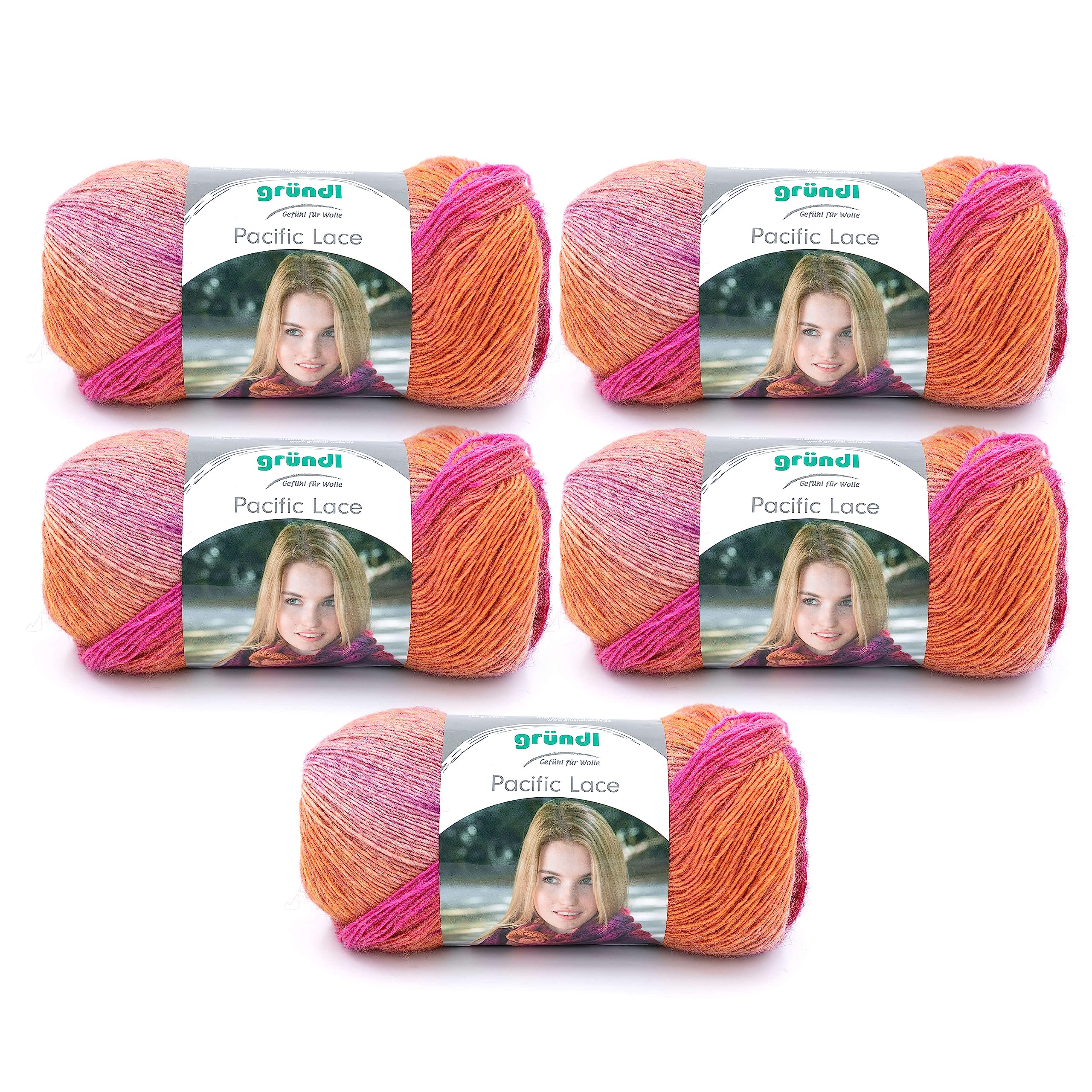 Grundl Pacific Lace - hibiscus 03 - Pack of 5, 5P3506-03