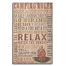 Camping Rules - Rustic Typography (10x15 Wood Wall Sign, Wall Decor Ready to Hang)