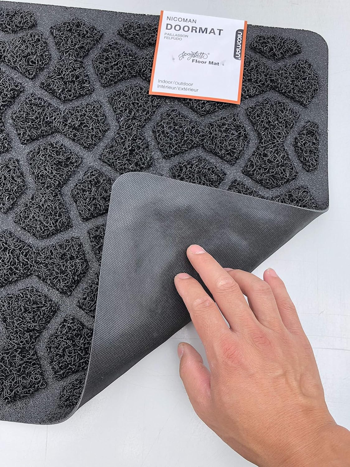 Nicoman Bow-Tie Shape Doormat|Non-Marking Non-Slip On Hard Floors|For Indoor or Sheltered Outdoor Use(75x44cm, BLACK - Image 3
