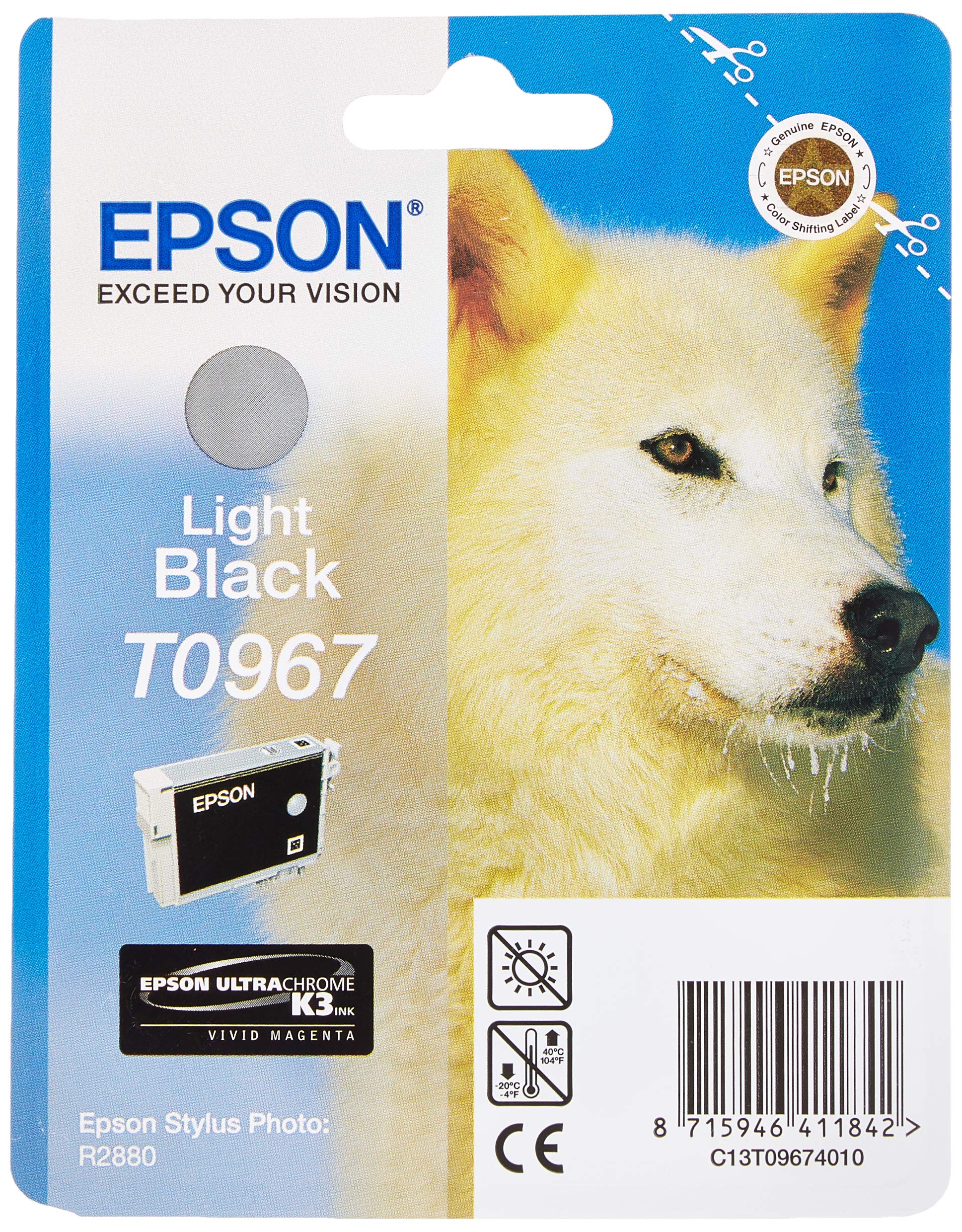 Epson T0967 Ink Cartridge, Light Black, Genuine