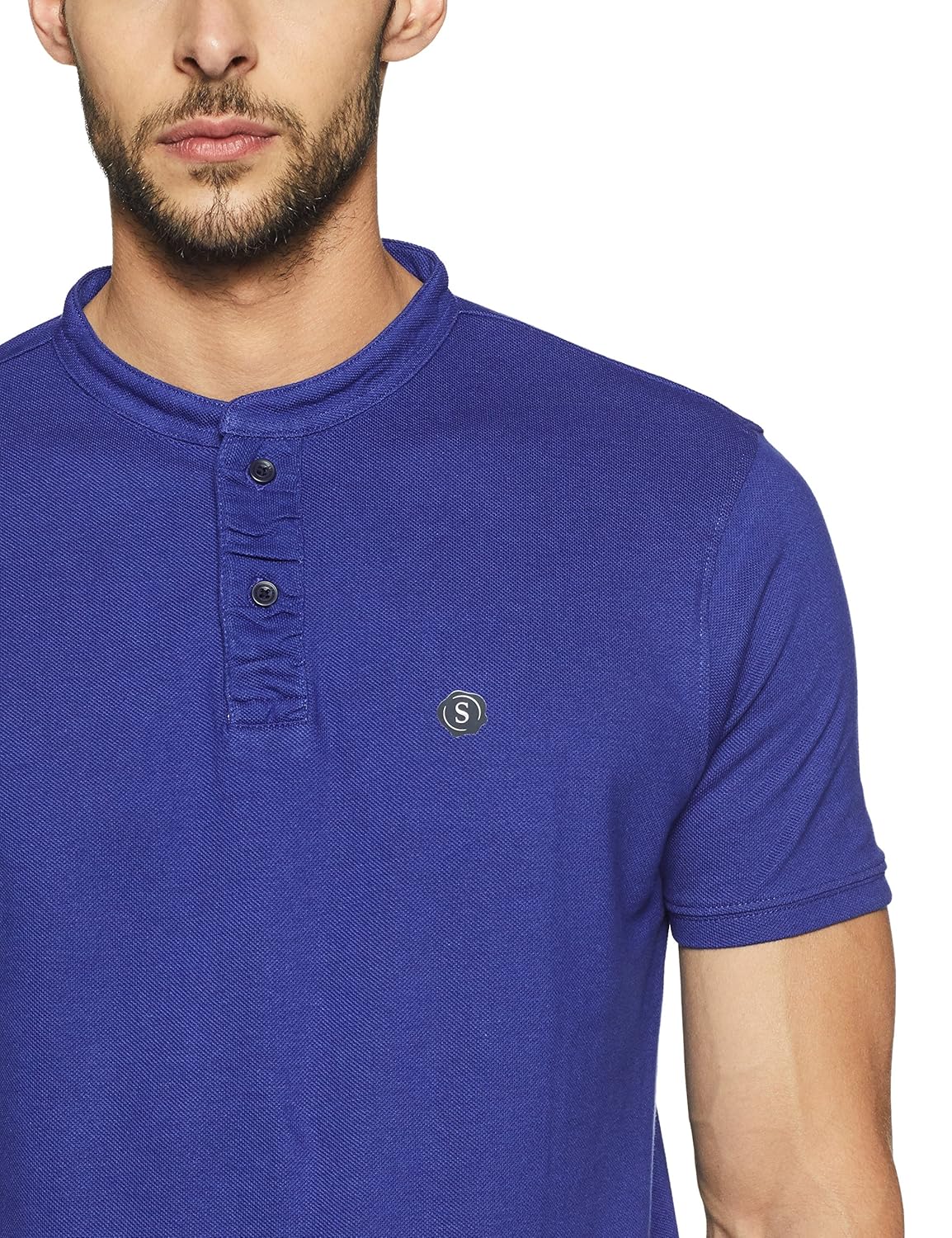 symbol amazon brand men's chinese collar cotton polo t-shirt