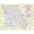Kansas State Wall Map Poster - Large 24x30 Inch Laminated Political Map With County Details