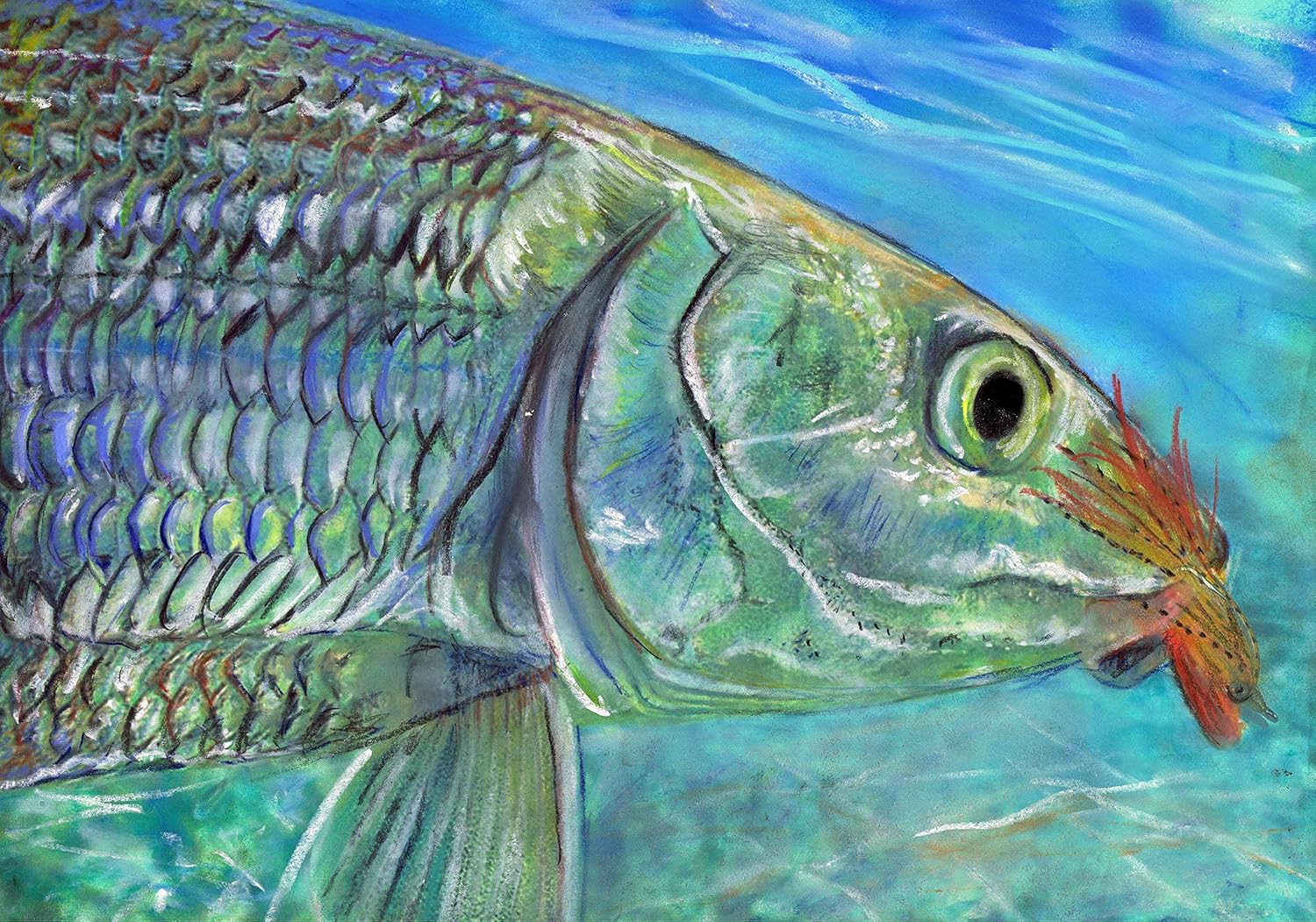 Amazon.com: Bonefish Painting Wall Art print, Fly fishing Decor, Bone