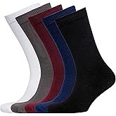 NUDUS 5 Pack Premium Cotton Dress Socks for Men - Crew Socks Gift Box - Lightweight & Breathable Mens Business Casual Socks