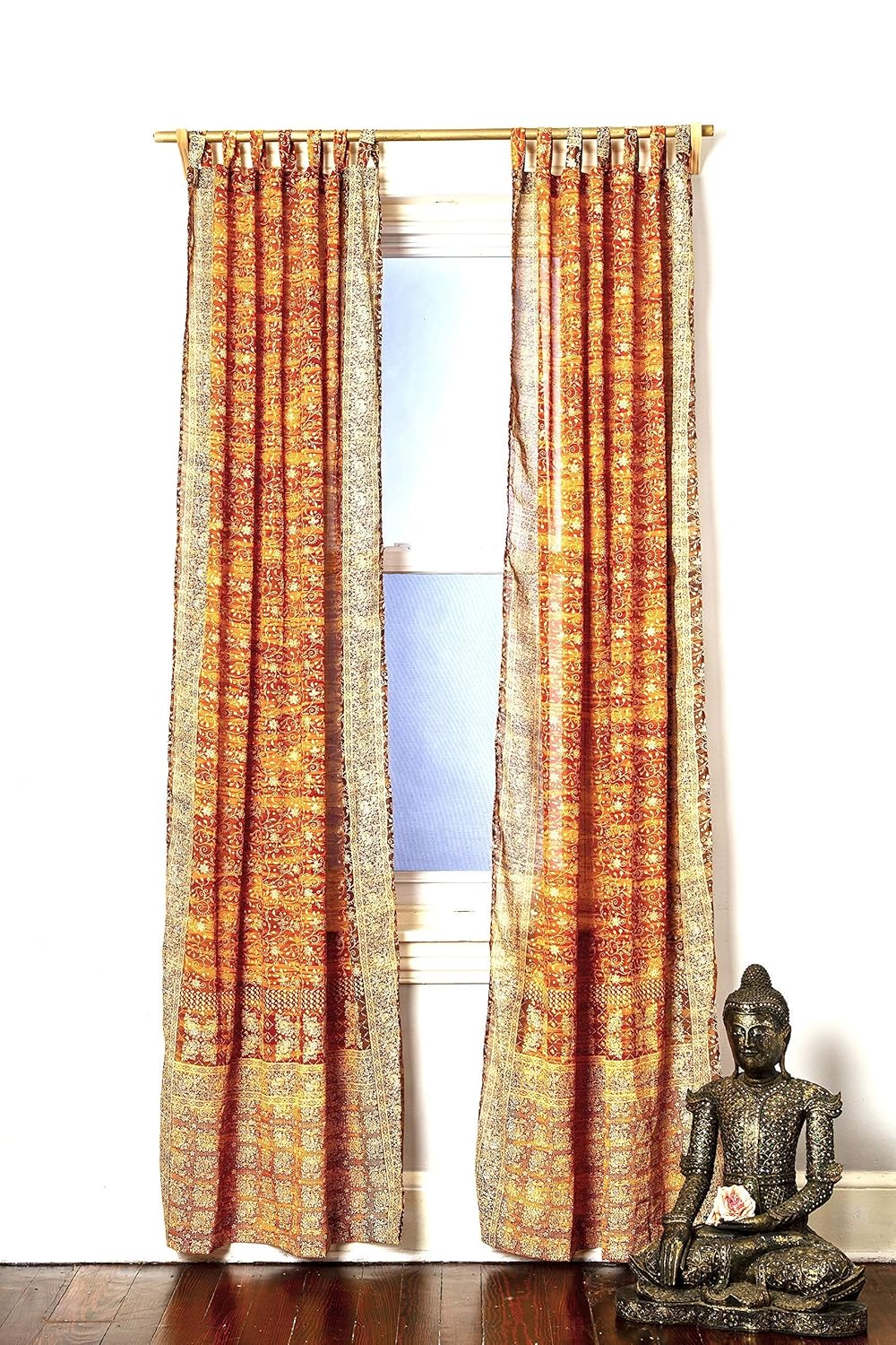 Amazon Com Gold Yellow Amber Honey Curtain Boho Window Treatment