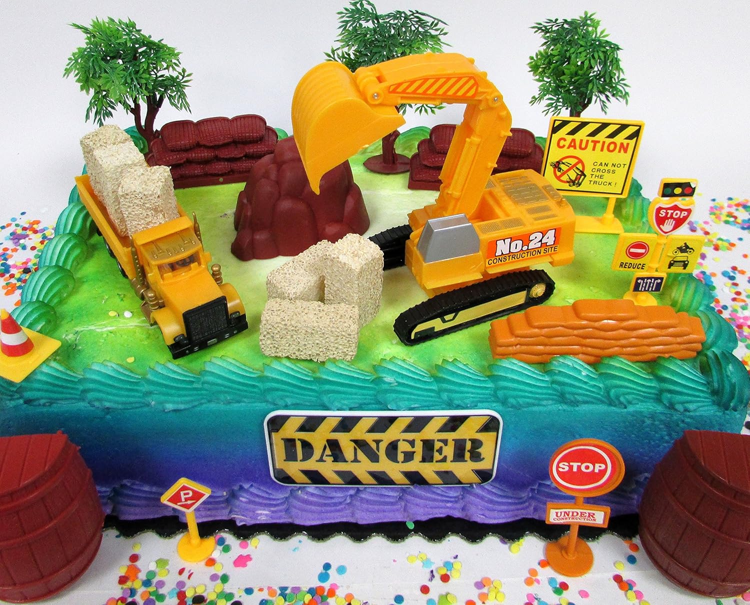 Amazon Com Cake Toppers Construction Themed Featuring Earth