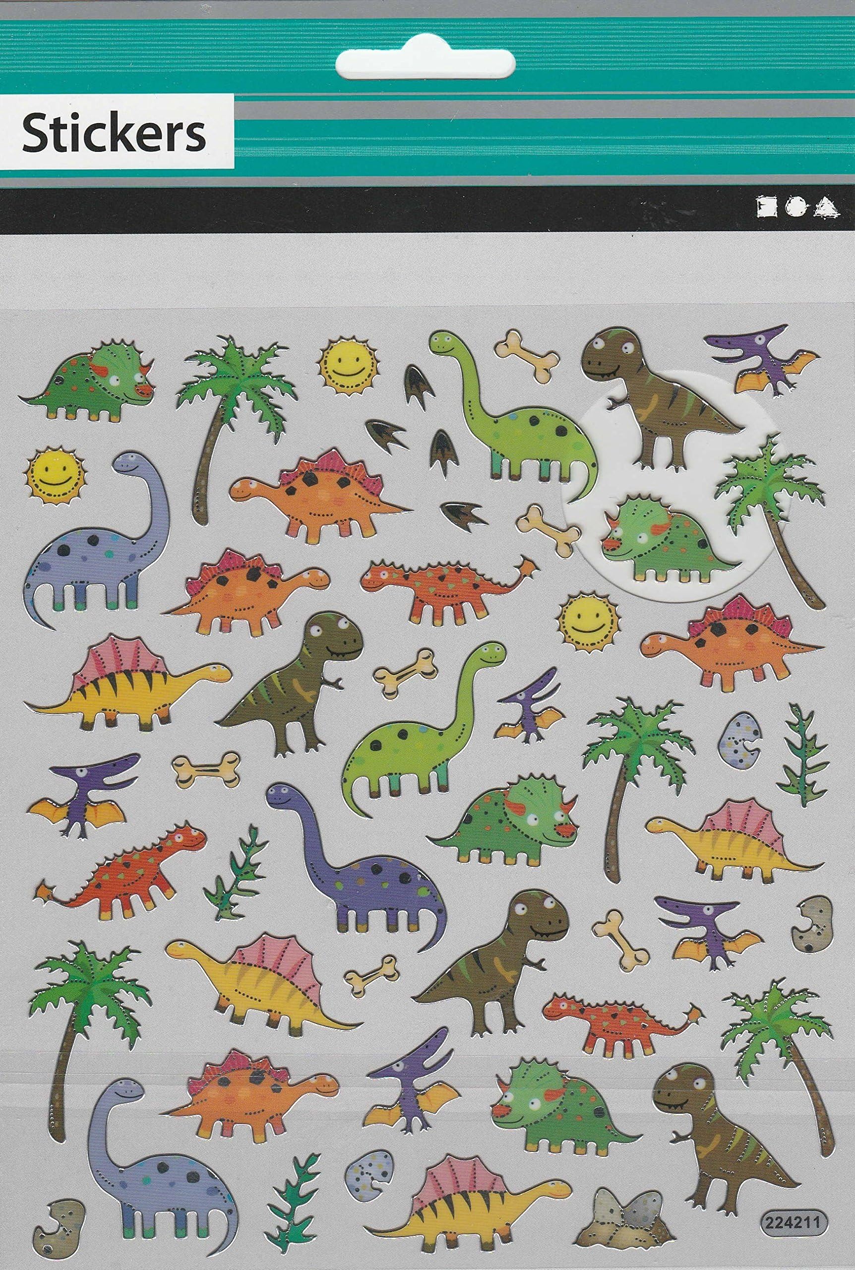 DINOSAURS Mix Fancy Stickers - Metallic and glitter - Christmas 946