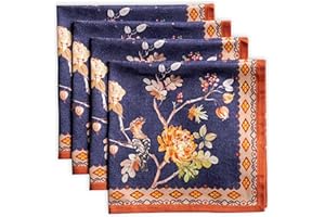 Maison d' Hermine Napkin 100% Cotton 20 Inch x 20 Inch Set of 4 Dinner Napkins, Decorative Cloth Napkin for Gifts, Dining, Buffet Party & Camping, Kelim - Infinity - Thanksgiving/Christmas