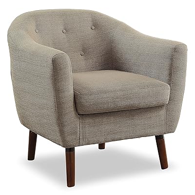 Homelegance Fabric Barrel Chair in Beige for Living Room Seating