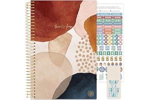 bloom daily planners 2024 Calendar Year Day Planner (January 2024 - December 2024) - 5.5” x 8.25” - Weekly/Monthly Agenda Organizer Book with Stickers & Bookmark - Earthy Abstract, Blue