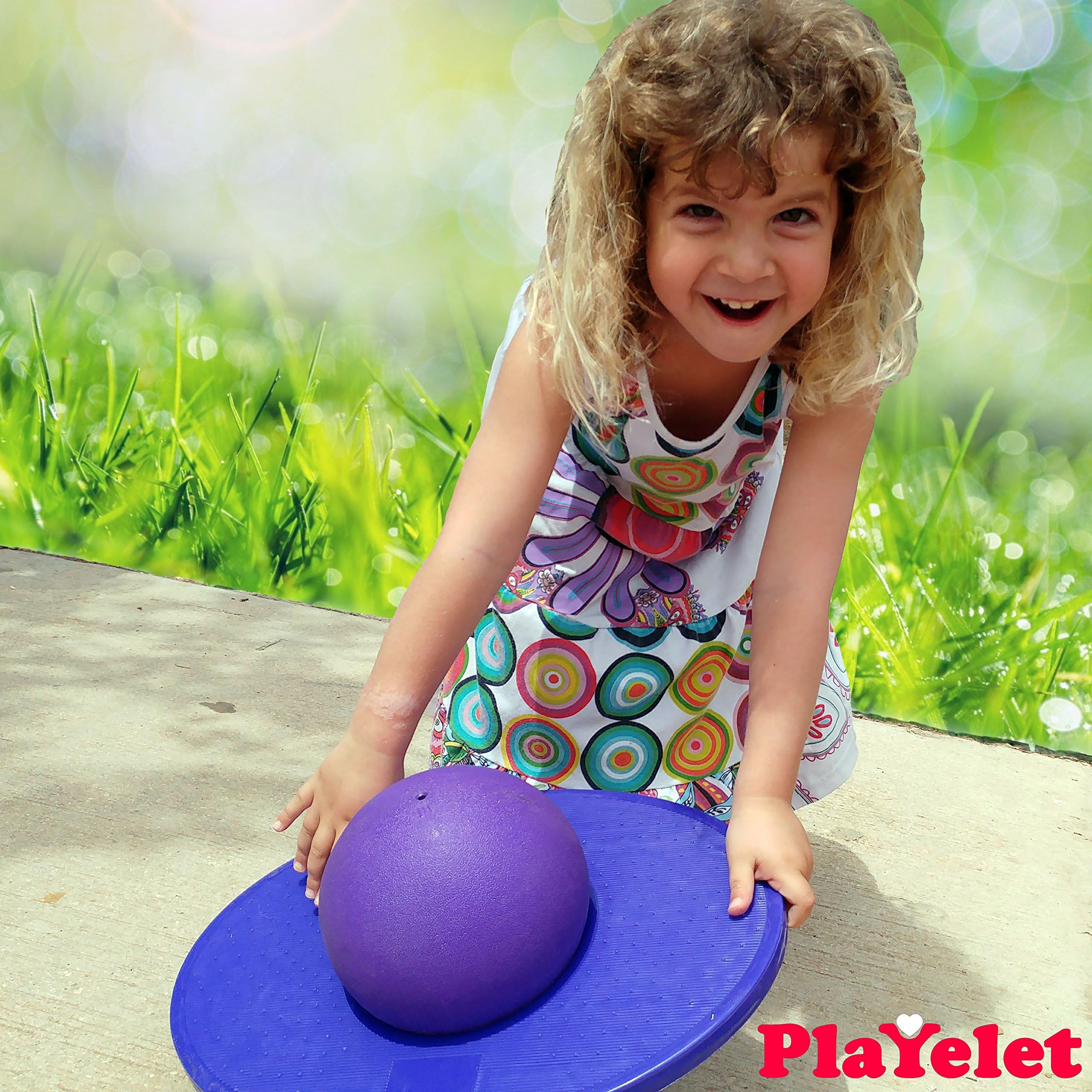 Pogo Ball for Kids and Adults is a Hopper Jumper Bounce Ball with a Ballance Board by Playelet, Anti Burst perfect for Exercise and improving Fitness, Includes a Pump Inflator, Buy a Pogo Ball Now!