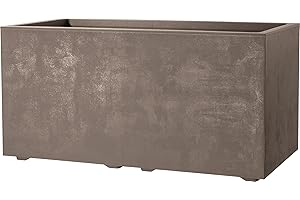 Deroma Millennium Series Deck Planter | 23” x 10” x 10” Window Box | Lightweight & Durable Plastic | Indoor or Outdoor Pots for Plants | Includes Water Reserve & Drainage Plug | Sandstone