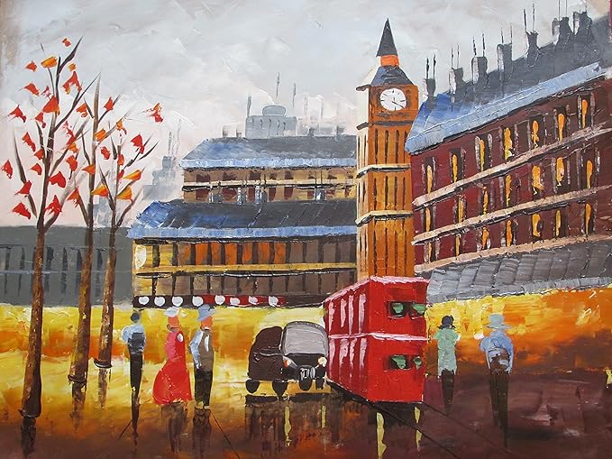 Beautiful oil painting on canvas London city scene 20 X 24 inch Amazon
