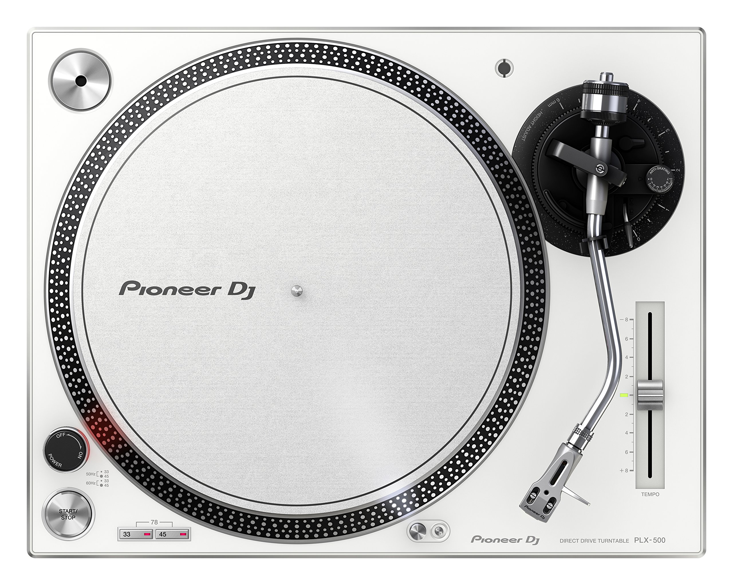 Pioneer DJ PLX-500-W Direct Drive DJ Turntable, White